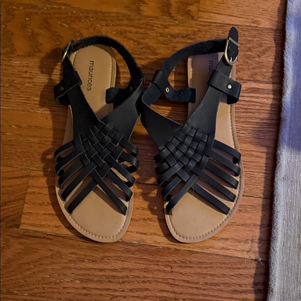 Maurices Black Woven Strap Women’s Sandals